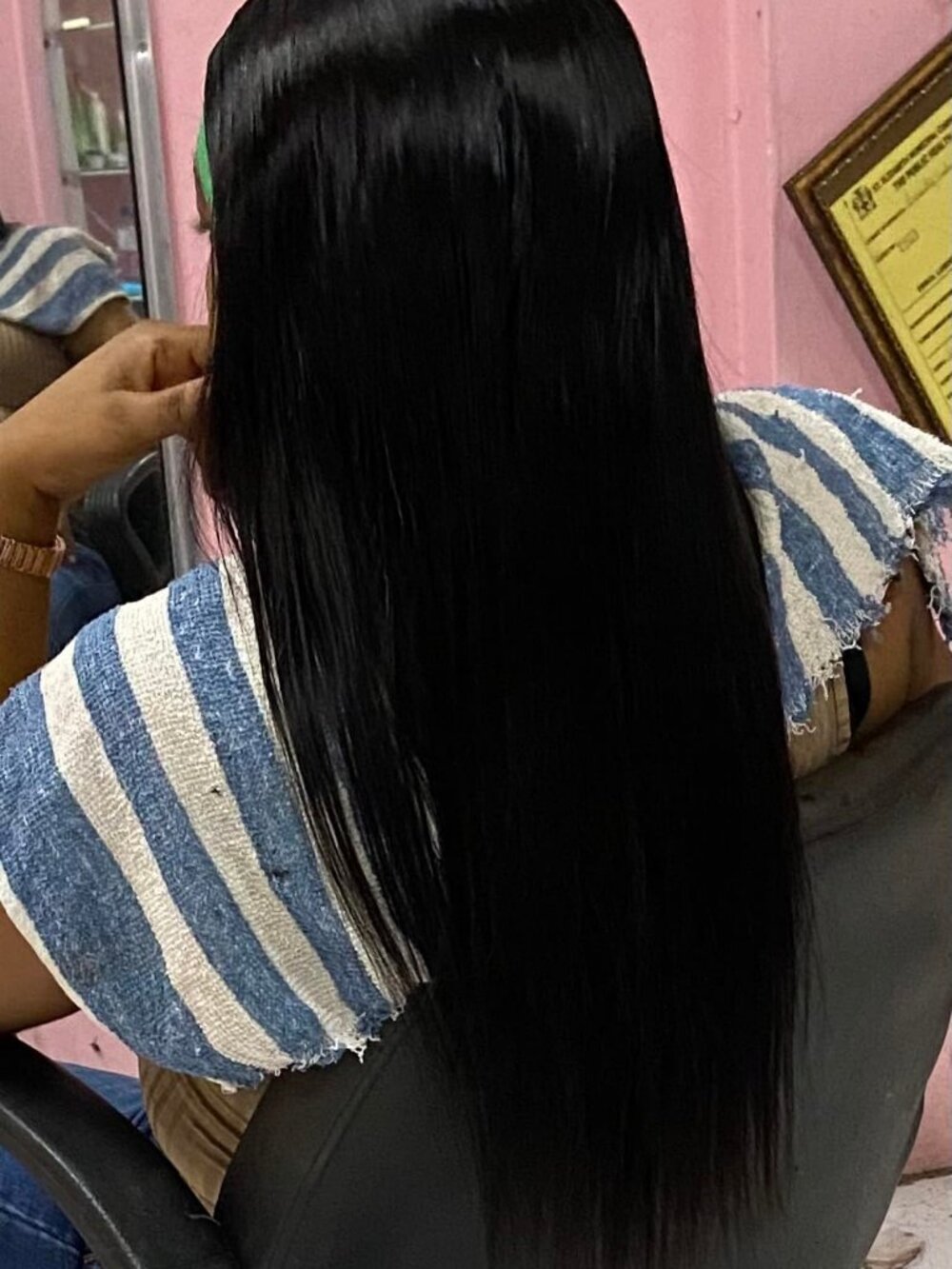 Human Black 30 Inch Hair Lace Front Wig Straight 13x4 Hd Lace Pre Plucked